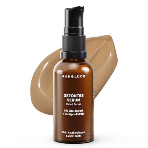 JUNGLÜCK Getöntes Gesichtsserum Vegan mit Hyaluronsäure - Gesichtspflege für ein natürliches No-Makeup-Look - Hell