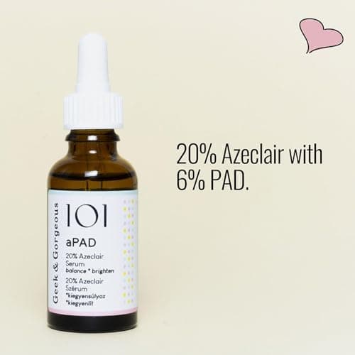 Geek & Gorgeous aPAD Beruhigendes Azelainsäure-Serum für das Gesicht 30 ml gegen Rötungen und Empfindliche Hautöhrennasi