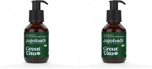 GreatVita Bio Jojobaöl Gold 100 ml - Feuchtigkeitspflege für trockene Haut & Kopfhaut - 100% rein & kaltgepresst - Träge