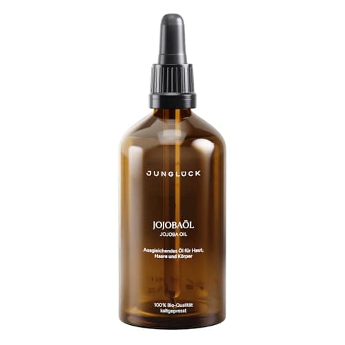 JUNGLÜCK Jojobaöl Bio Kaltgepresst - 100% Bio, Rein & Natürlich - Gesundheitige Haare, schöne Haut und kräftige Nägel -