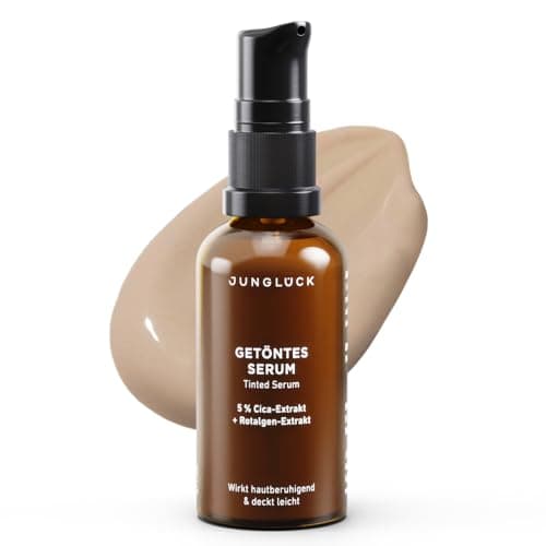 JUNGLÜCK Getöntes Gesichtsserum Vegan mit Hyaluronsäure - Gesichtspflege für ein natürliches No-Makeup-Look - Hell