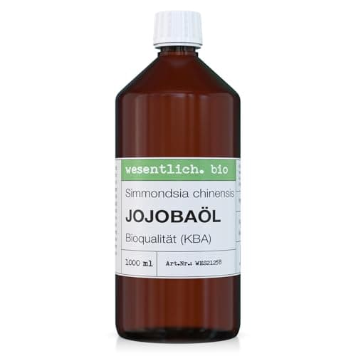 Wesentlich Jojobaöl Bio kaltgepresst | 100% rein und natürlich | Pure Pflege für Haut und Haare | 100ml Braunglasflasche