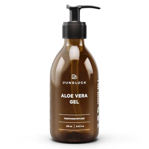 JUNGLÜCK Aloe Vera Gel 250ml - Vegani & BIO -Ideal zur Sonnenbadepflege - Nährt und beruhigt dein Gesicht, Haare und Kör