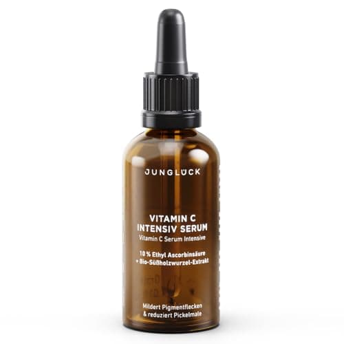 Hochdosiertes JUNGLÜCK Vitamin C Serum für strahlendes Gesicht - Anti Aging Serum gegen Pigmentflecken, Rötungen und Au