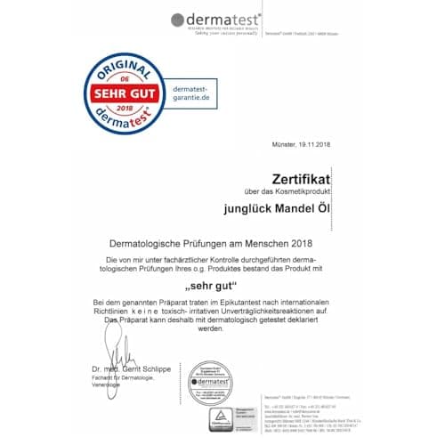 JUNGLÜCK Mandelöl BIO kaltgepresst 100ml - Hautpflege für trockenes Gesicht, Haare und Körper | 100% rein, natürliches Ö