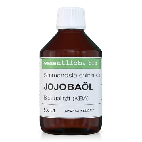 Wesentlich Jojobaöl Bio kaltgepresst | 100% rein und natürlich | Pure Pflege für Haut und Haare | 100ml Braunglasflasche
