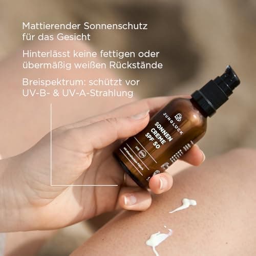 JUNGLÜCK Sonnencreme Gesicht SPF 50 - Vegan, Korallenfreundlich, Breitspektrum UV-Schutz | Mineralische UV-Filter | Gesi