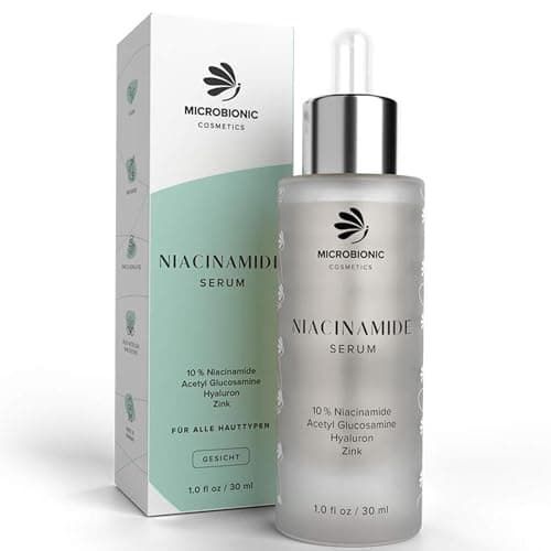 Microbionik Niacinamide Serum 10% mit Hyaluron, Aloe Vera, Zink-PCA & Ectoin für verfeinerte Poren und mildere Hyperpig