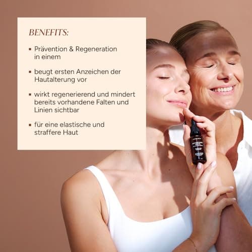 JUNGLÜCK Pro-Kollagen Serum - Vegan | Anti Alternations Gesichtsserum mit Peptide Komplextightt die Haut und mindert Fal