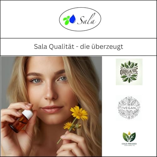 Sala Jojobaöl kaltgepresst BIO für Baby & Kind in Glasflasche 1 L EU Organic