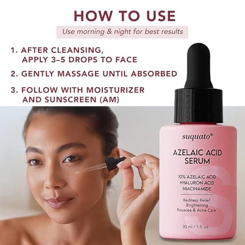 Azelainsäure Serum 10% - Antirötung & Aknestruczuk - Gesichtspflege für Rosacea & Rötungen (30ml)  
Azelainsäure Serum 1