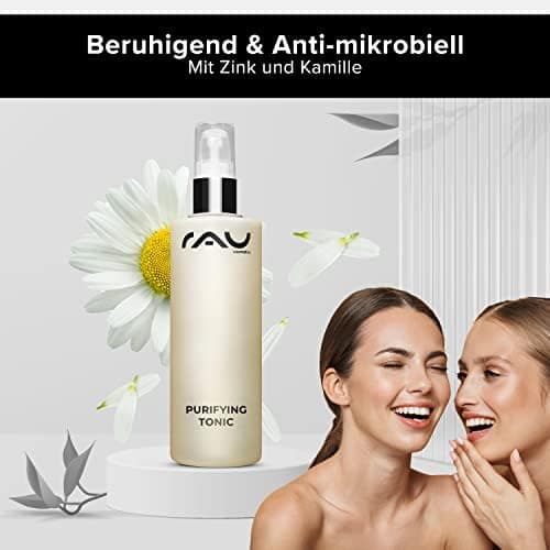 RAU Cosmetics Zink Gesichtswasser - Purifying Tonic für Mischhaut & fette Haut - Gesichtsreinigung gegen Pickel 200 ml -