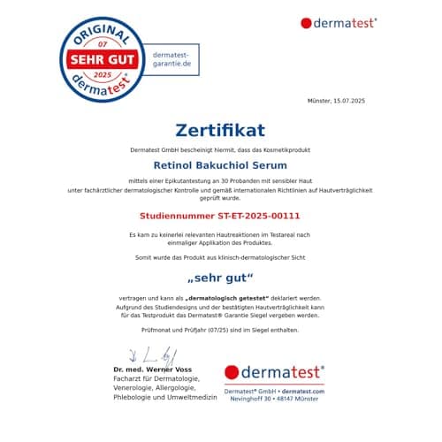 JUNGLÜCK Retinol Bakuchiol Serum - Hochwirksam für glatter Haut | Vegan & Well Aging Serum fördernde Zellerneuerung & Li
