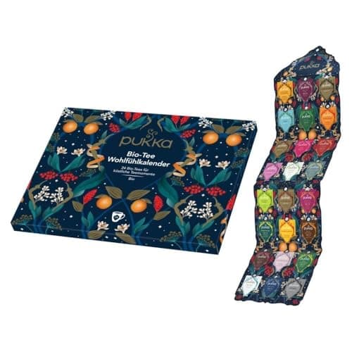 Pukka Bio Tee Geschenkset Wohlfühlkalender 2025 12 Tee Varianten EU Organic Soil Association