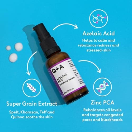 Azelainsäure-Serum Q+A mit porenminimierendem Zink-PCA & Antioxidantien für frische und glatte Haut (30ml)  
Azelainsäur