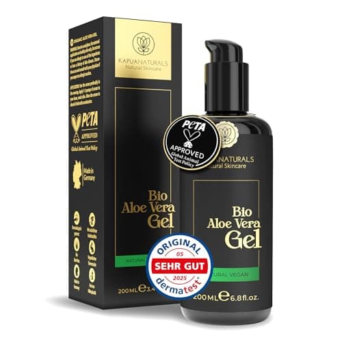 Aloe Vera Gel 100 Prozent BIO • 100 % reiner Aloe Vera Saft • Gesicht & Körper Pflege • Vegan & ohne Duftstoffe • Nach S