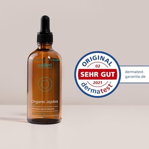 Colibri Skincare Bio Jojobaöl 100ml - Rein für Kosmetik - Gesunde Haare, weiche Haut und starke Nägel - Auch fürs Gesich
