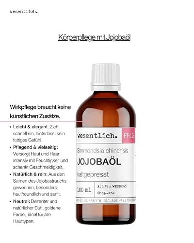Nativ 100% Reines Jojobaöl kaltgepresst - Haut, Haare und Bart pflegen
| Nativ 100ml Jojobaöl kaltgepresst | Vegan | Ge