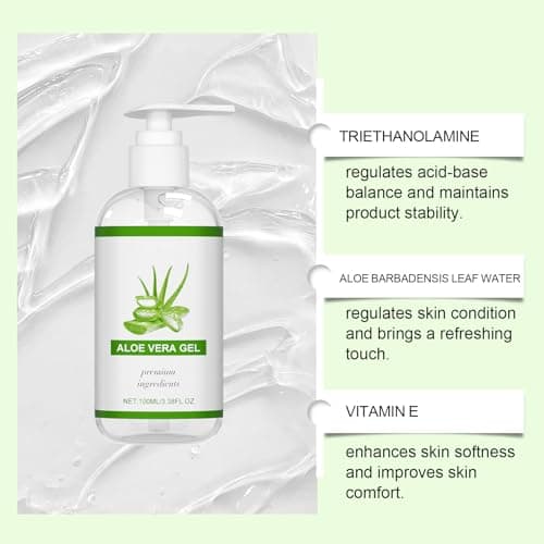 Aloe Vera Gel Bio für Gesicht und Körper - Beruhigende Feuchtigkeitscreme After Sun, 100ml
| 100% Rein Aloe Vera Gel Bi