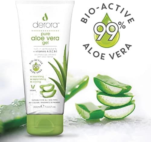 Derora Aloe Vera Gel | 100% Reine, Organische Aloe-Inhaltsstoffe zur Hautheilung | Tierversuchsfrei & Vegan, 500 ml