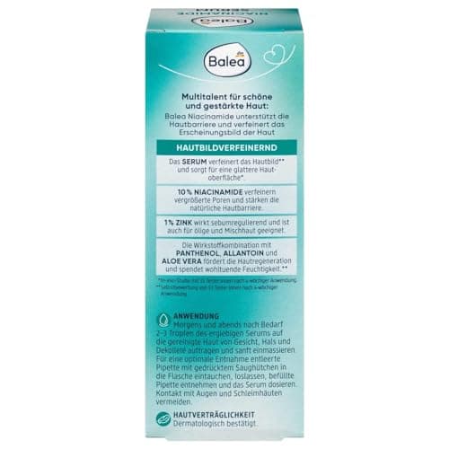 Balea Niacinamide Serum 30 ml für reife Haut
| Balea Niacinamide Serum 30 ml zur Feinerschmiere
| Balea Niacinamide Ser
