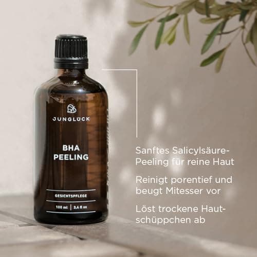 JUNGLÜCK 2% BHA Speeling Gesicht für unreine oder Mischhaut - Salicylsäure, BIO Aloe Vera, pore cleansing, shine reducin