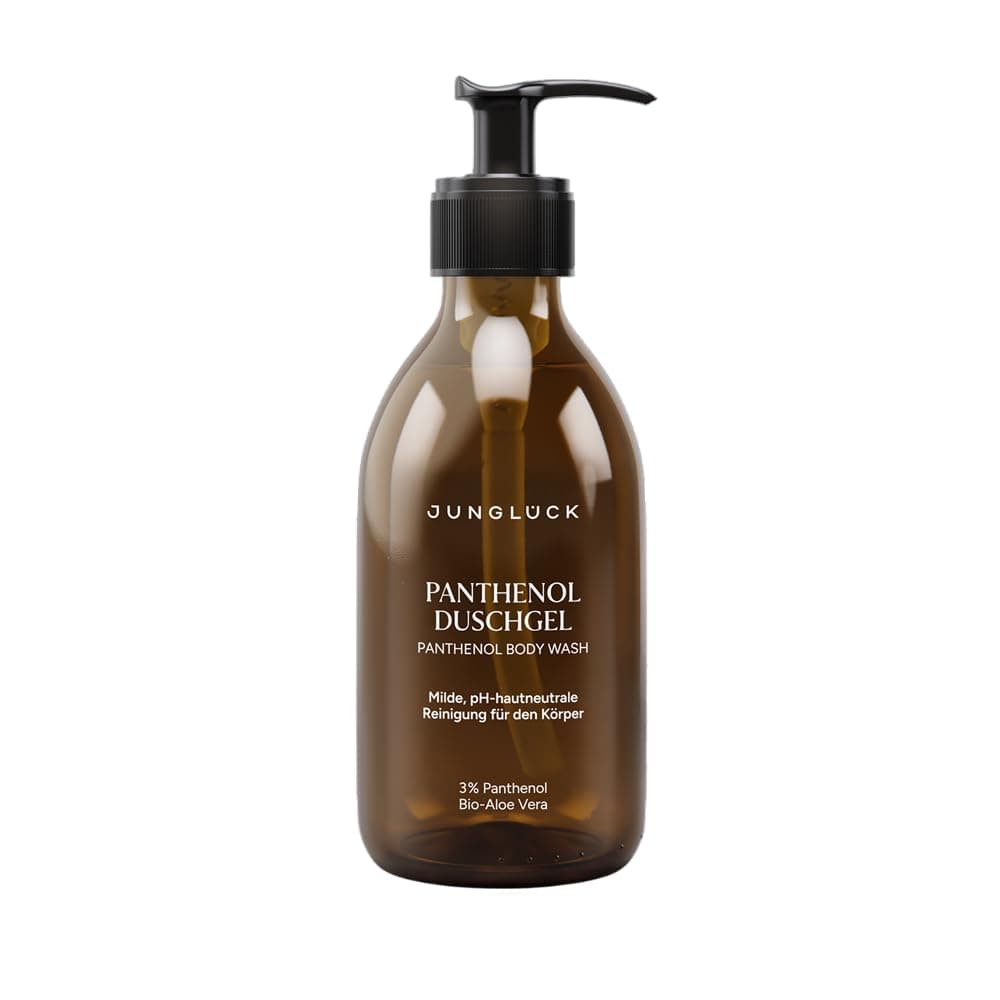 JUNGLÜCK Panthenol Duschgel - Vegan, ohne Sulfate, pH-hautneutral und schonend mit BIO Aloe Vera