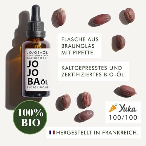 Jojobaöl BIO | 100% rein, natürlich und kaltgepresst | Pflege für Gesicht, Haare & Bart | 50 ml | Vegan & Cruelty Free |