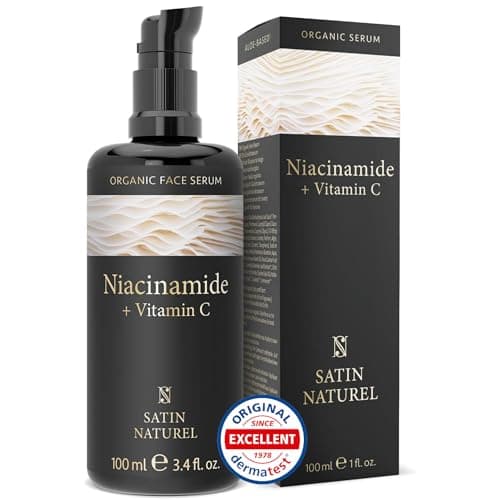 Satin Naturel Niacinamide Serum 100ml - Vegan - Gegen Überschüssiges Öl und Rötungen - Beseitigt Hautunreinheiten - Vita