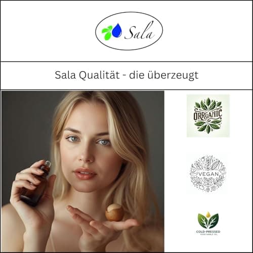 Sala Jojobaöl kaltgepresst BIO für Baby & Kind in Glasflasche 1 L EU Organic