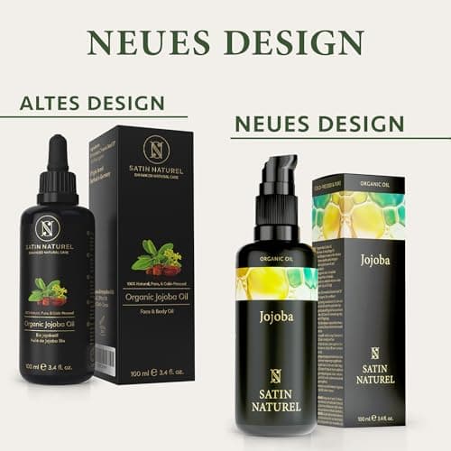 Satin Naturel Bio Jojobaöl 100ml – 100% Rein & Kaltgepresst – Gesichtsöl & Körperöl für Alle Hautarten – Vegane Naturpfl