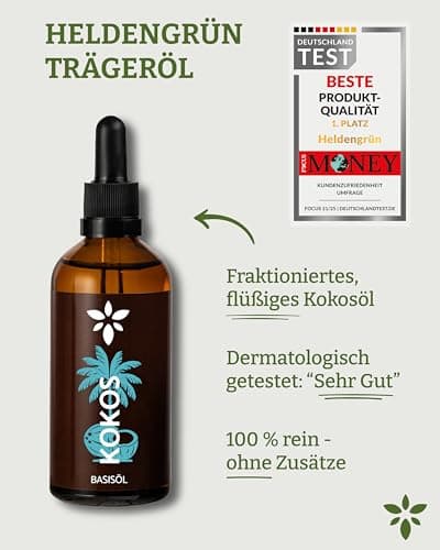 Heldengrün® BIO Jojobaöl - Sanftes Gesichtsöl & Haarepflege - Kosmetik für Gesicht, Haut & Haare COSMOS Organic von Ecoc