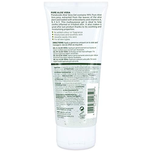 PraNaturals Aloe Vera Gel 200ml, natürliche Beruhigungs- und Nahrungs-Eigenschaften für das gesamte Familienmitglied wäh