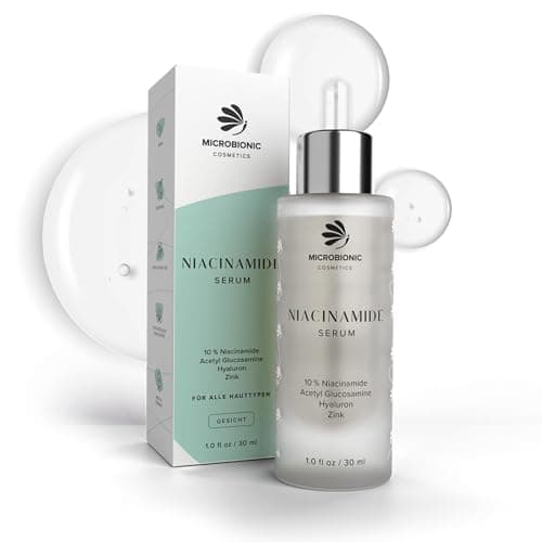 Microbionik Niacinamide Serum 10% mit Hyaluron, Aloe Vera, Zink-PCA & Ectoin für verfeinerte Poren und mildere Hyperpig