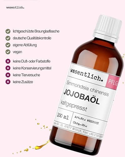 Nativ 100% Reines Jojobaöl kaltgepresst - Haut, Haare und Bart pflegen
| Nativ 100ml Jojobaöl kaltgepresst | Vegan | Ge