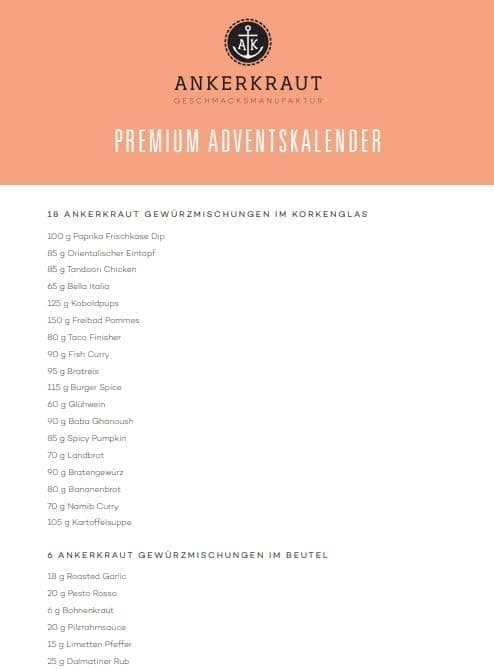 Ankerkraut "der Lütte" Adventskalender 2025 für Frauen, Männer und die ganze Familie, 24 Türchen zum Öffnen, Gewürze-Ide