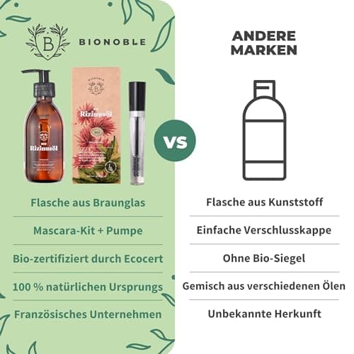 BIONOBLE Jojobaöl Bio Kaltgepresst für Sehnenpflege und Pickelregulation - Haare, Gesicht, Körper, Nägel - Hexanfrei, V