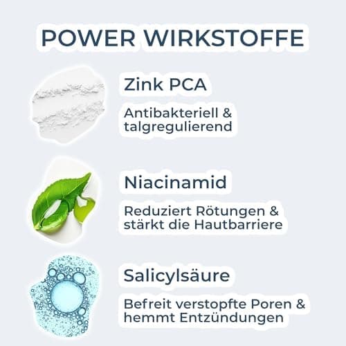 VIGOROUS® Zink Gesichtswasser 120ml anti Pickel Männer & Frauen - Salicylsäure & Niacinamide face cleanser gegen unreine