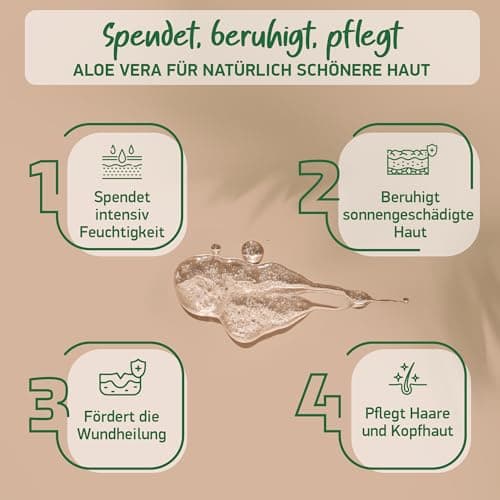 Bio Aloe Vera Gel - Feuchtigkeitscreme Gesicht & Körper | Made in Germany - Pure Blattsäfte enthalten