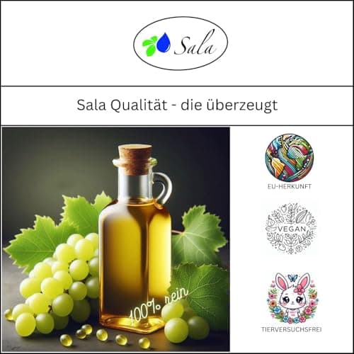Sala Jojobaöl kaltgepresst BIO für Baby & Kind in Glasflasche 1 L EU Organic
