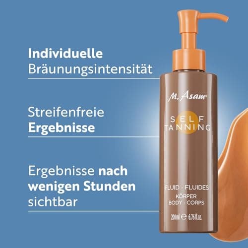 M. Asam SUN Self Tanning Fluid - Softer für den Körper mit Sofort- & Langzeiteffekt, natürlich wirksame & langlebende Br