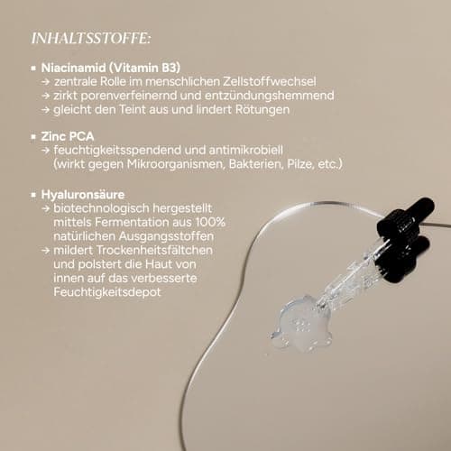 JUNGLÜCK - Anti-Aging-Niacinamide-Serbium 10% Niacinamid 1% Zink - Haut Reinigung & Pickel Bekämpfung