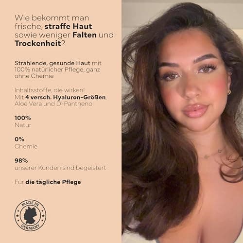 BIO Niacinamide Serum 10% mit Zink & Hyaluron - Porenverfeinerndes Gesichtsserum - Für reife Haut - Made in Germany (100