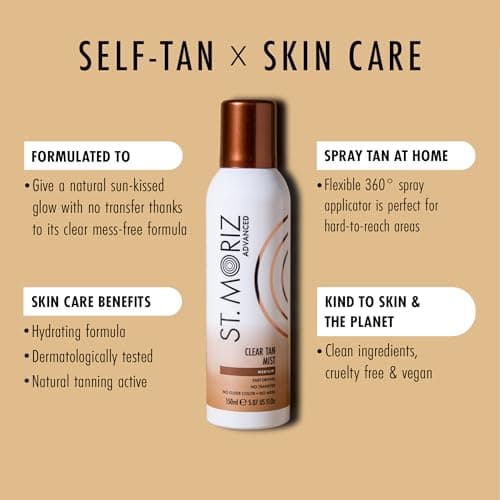 ST. MORITZ Selbstbräuner Face Mist - Für ein sanftes Bronzieren des Gesichts, ideal für tägliche Verwendung - Mit Pflanz