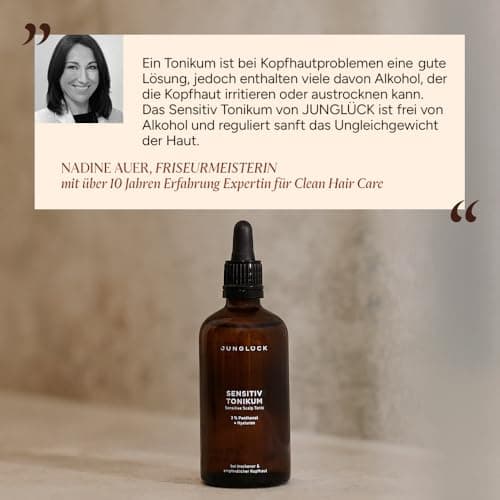 JUNGLÜCK Sensitiv Tonikum 100ml - Vegan ohne Alkohol - Für empfindliche Kopfhaut - Feuchtigkeitsspender mit Panthenol &