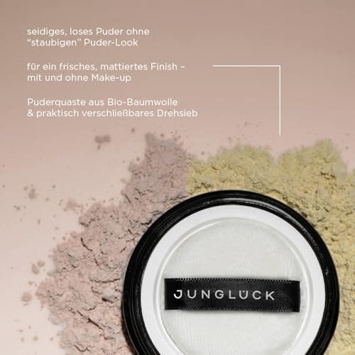 JUNGLÜCK Transparent Puder Gesicht Vegan - Lose mattierend und langanhaltend für natürlichen Look
| JUNGLÜCK Vegan Tran