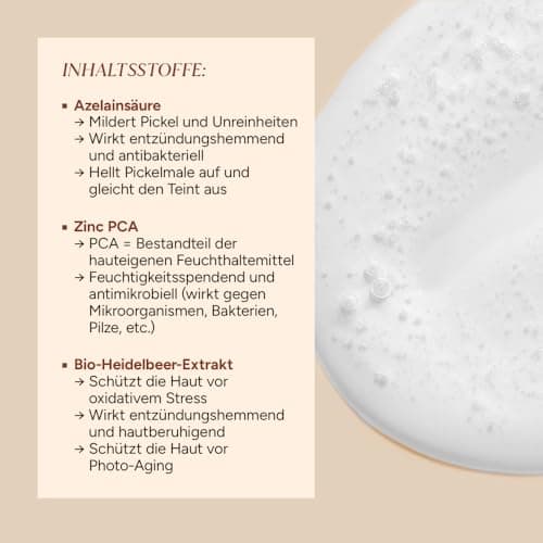 JUNGLÜCK Azelain Serum - Vegan, beruhigendes Gesichtsserum gegen Pickel & Rötungen - Azelainsäure reduziert Pigmente, Pi