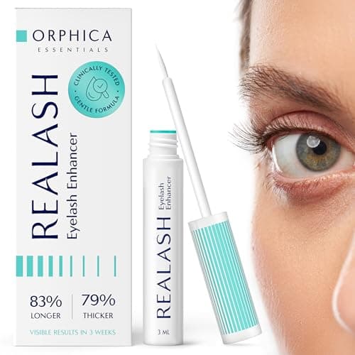 ORPHICA Realash Wimpernserum 3ml – Sichtbar längere Wimpern in 2 Wochen, Dermatologisch geprüft, Hyaluronsäure & Calendu