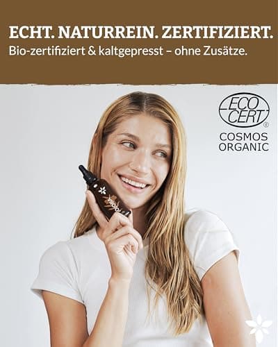 Heldengrün® BIO Jojobaöl - Sanftes Gesichtsöl & Haarepflege - Kosmetik für Gesicht, Haut & Haare COSMOS Organic von Ecoc