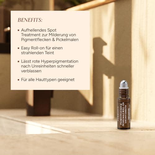 JUNGLÜCK Anti Pigmentflecken & Pickelmale Roll-On - Vegan - Speziell für reife Haut - Einfach rollen für einen strahlend